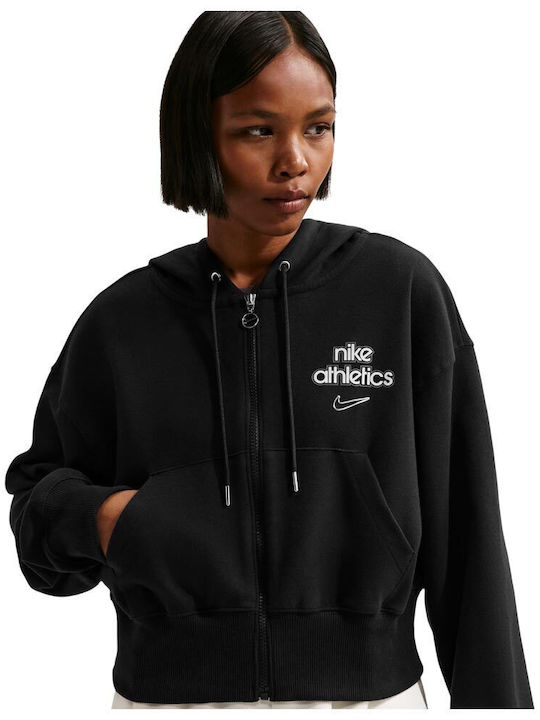 Women's Sweatshirt Jacket Hooded Black