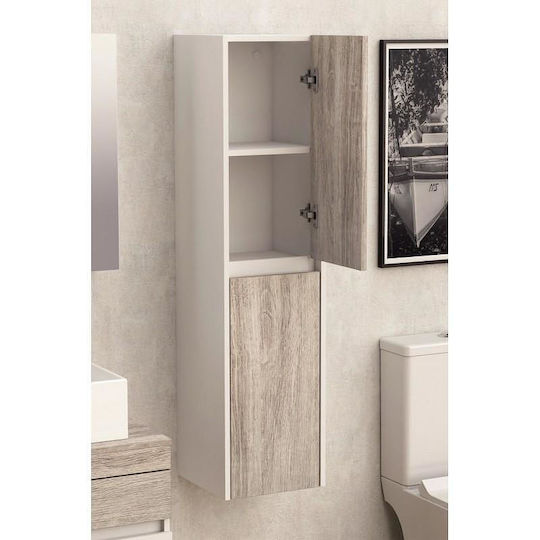 Inter Ceramic Badezimmersäule Wandhängeschrank H30xB30xH120cm Braun