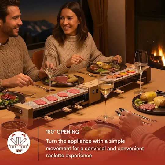 HKoenig Tabletop Grătar Electric Raclette 1400W Grătare electrice cu Termostat Reglabil