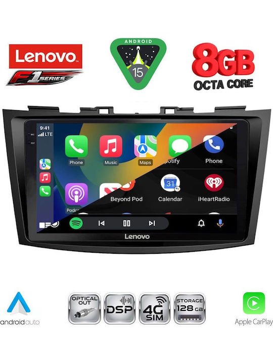 Lenovo Car Audio System for Suzuki Swift 2011-2016 (Bluetooth/USB/WiFi/GPS/Apple-Carplay/Android-Auto) with Touch Screen 9"