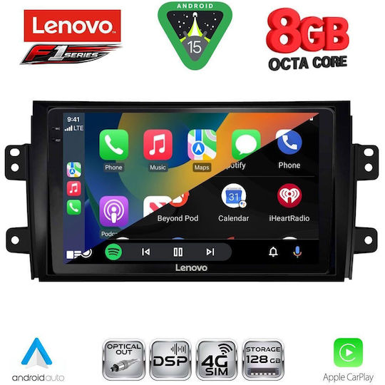 Lenovo Ηχοσύστημα Αυτοκινήτου για Fiat Sedici Suzuki SX4 2005-2013 (Bluetooth/USB/WiFi/GPS/Apple-Carplay/Android-Auto) με Οθόνη Αφής 9"