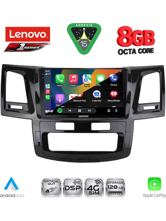 Lenovo Car Audio System for Toyota Hilux 2005-2016 (Bluetooth/USB/WiFi/GPS/Apple-Carplay/Android-Auto) with Touch Screen 9"