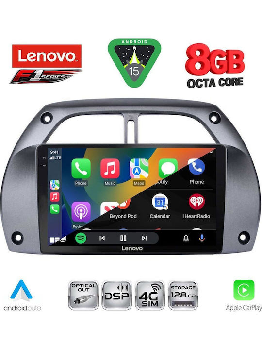 Lenovo Car Audio System for Toyota RAV 4 2000-2006 with A/C (Bluetooth/USB/WiFi/GPS/Apple-Carplay/Android-Auto) with Touch Screen 9"