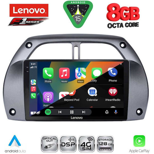 Lenovo Ηχοσύστημα Αυτοκινήτου για Toyota RAV 4 2000-2006 με A/C (Bluetooth/USB/WiFi/GPS/Apple-Carplay/Android-Auto) με Οθόνη Αφής 9"