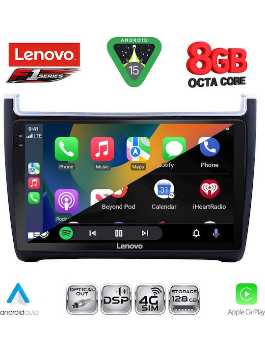Lenovo Car Audio System for Volkswagen Polo 2014-2017 (Bluetooth/USB/WiFi/GPS/Apple-Carplay/Android-Auto) with Touch Screen 9"