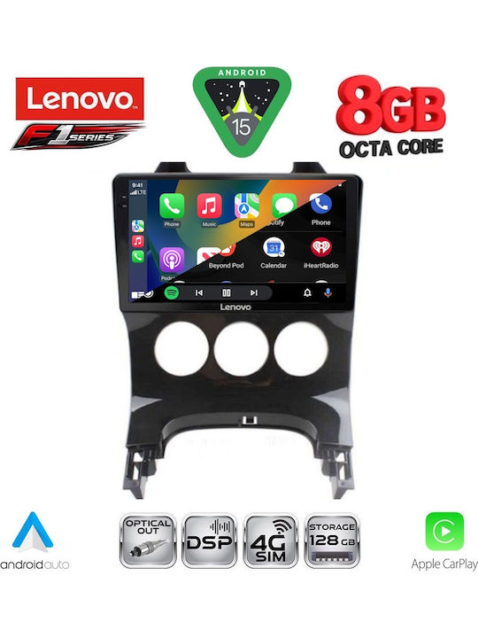 Lenovo Car Audio System for Peugeot 3008 2008-2016 with A/C (Bluetooth/USB/WiFi/GPS/Apple-Carplay/Android-Auto) with Touch Screen 9"