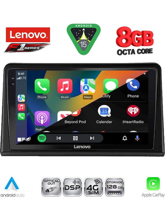 Lenovo Car Audio System for Renault Express 2020 (Bluetooth/USB/WiFi/GPS/Apple-Carplay/Android-Auto) with Touch Screen 9"