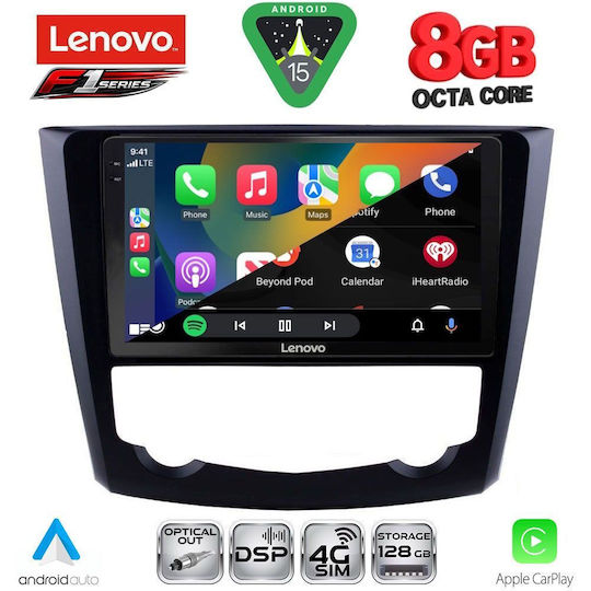 Lenovo Ηχοσύστημα Αυτοκινήτου για Renault Kadjar 2015 (Bluetooth/USB/WiFi/GPS/Apple-Carplay/Android-Auto) με Οθόνη Αφής 9"