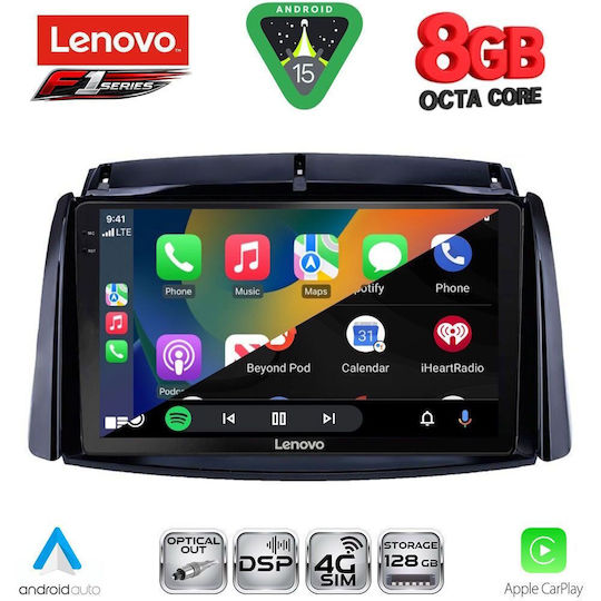 Lenovo Car Audio System for Renault Koleos 2006-2016 (Bluetooth/USB/WiFi/GPS/Apple-Carplay/Android-Auto) with Touch Screen 9"