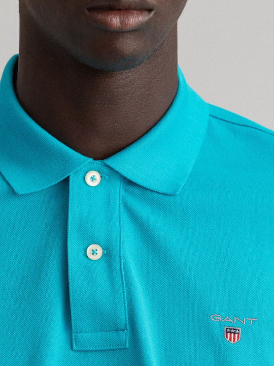 Polo Kurzarmbluse Hellblau