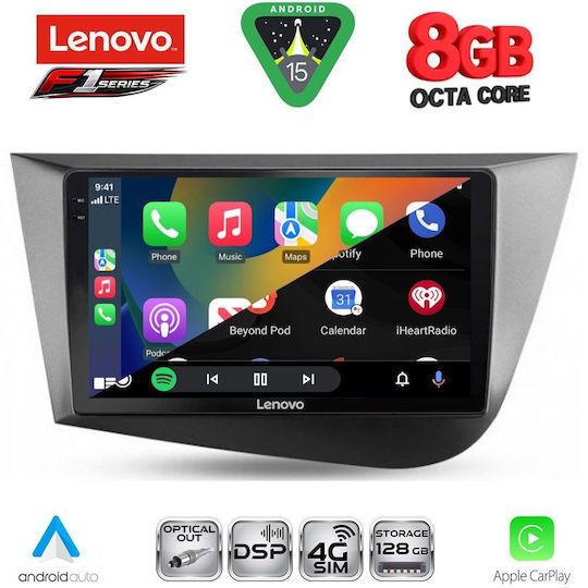 Lenovo Car Audio System for Seat Leon 2005-2012 (Bluetooth/USB/WiFi/GPS/Apple-Carplay/Android-Auto) with Touch Screen 9"