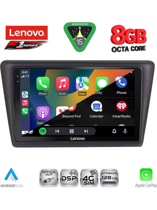 Lenovo Car Audio System for Skoda Rapid 2014-2019 (Bluetooth/USB/WiFi/GPS/Apple-Carplay/Android-Auto) with Touch Screen 9"
