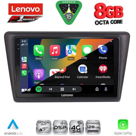 Lenovo Car Audio System for Skoda Rapid 2014-2019 (Bluetooth/USB/WiFi/GPS/Apple-Carplay/Android-Auto) with Touch Screen 9"