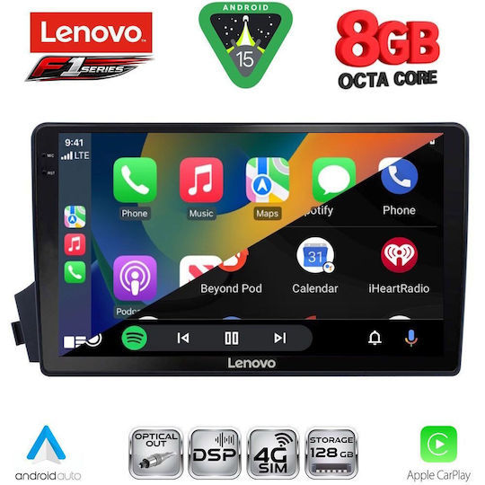 Lenovo Car Audio System for Ssangyong Actyon / Kyron 2006-2015 (Bluetooth/USB/WiFi/GPS/Apple-Carplay/Android-Auto) with Touch Screen 9"