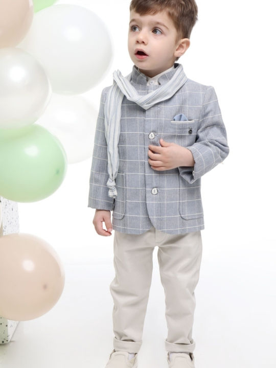 Mi Chiamo Boys Baptism Suit with Blazer Beige