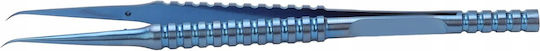 Precise Titanium Bent Tweezers Blue