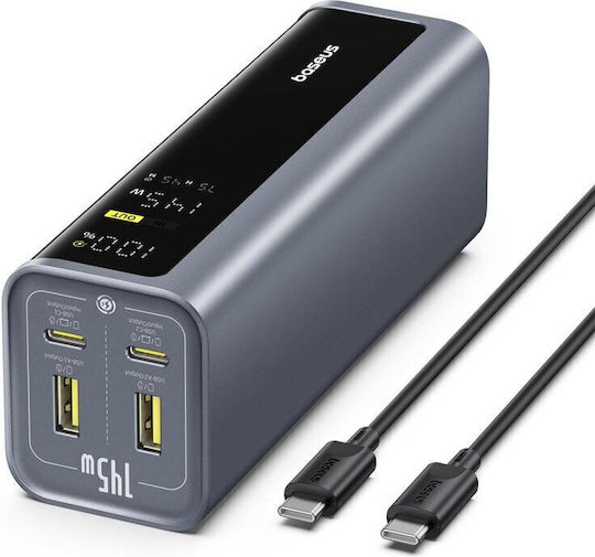 Baseus EnerGeek GP12 Power Bank 20800mAh 145W with 2 USB-A Ports and 2 USB-C Ports Gray