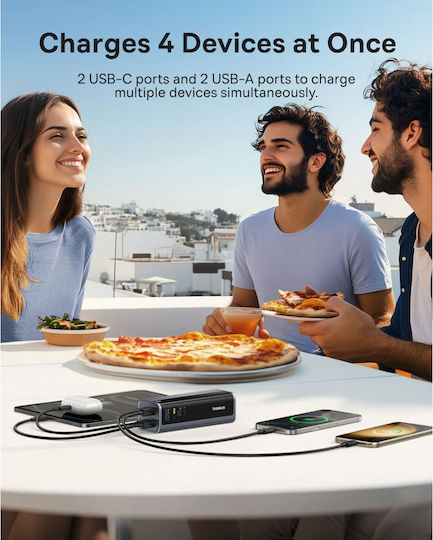 Baseus EnerGeek GP12 Power Bank 20800mAh 145W with 2 USB-A Ports and 2 USB-C Ports Gray