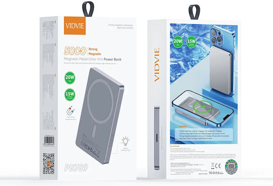 Vidvie PB789 MagSafe Power Bank 5000mAh 20W with USB-C Port Power Delivery Gray