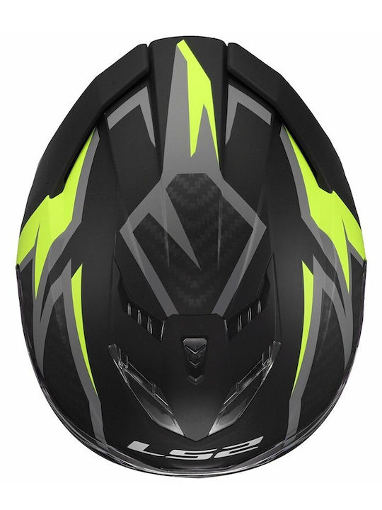 LS2 FF818 Storm III Dynamo Black H-V Yellow Motorcycle Helmet Full Face ECE 22.06 1600gr with Pinlock and Sunvisor