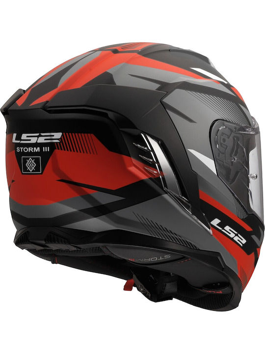 LS2 FF818 Storm III Komai Black/Red Мотоциклетна каска Full Face ECE 22.06 1600гр с Sunvisor