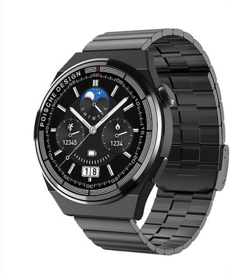 Microwear Gt3 Max 46mm Smartwatch with Heart Rate Monitor (Black)