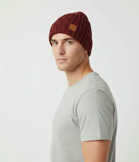 172.EU03.17 Beanie Unisex Beanie mit Rippstrick in Rot Farbe 172.EU03.17