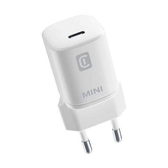 Cellular Line Ladegerät ohne Kabel mit USB-C Anschluss 20W Weißs (ACHIPHUSBCPD20MINW)