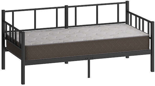 Daybed Metalic Negru Single 90x190 – Pat Multifuncțional 90x190 Cm