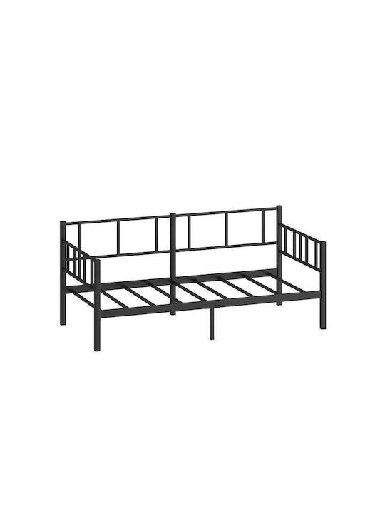 Daybed Metalic Negru Single 90x190 – Pat Multifuncțional 90x190 Cm