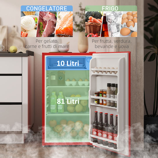 HomCom Mini Bar 91Es H84xB47.5xT44.2cm. Rot 800-129V90RD