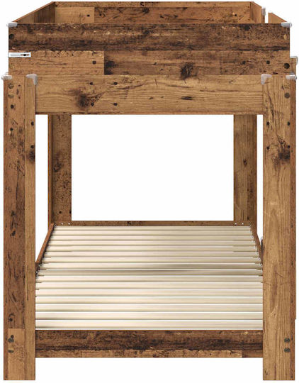 Kinderbett Koje Einzeln Braun für Matratze 100x200cm