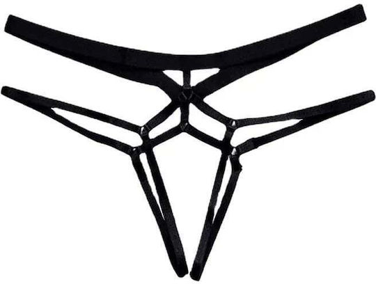 Sexy Low Waist Offene String Schwarz