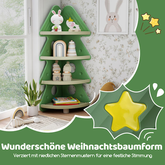 Kids Wall Mount Shelf Green 44x44x123.5cm