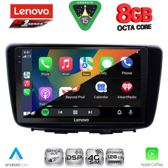 Lenovo Ηχοσύστημα Αυτοκινήτου για Suzuki Baleno 2016-2022 (Bluetooth/USB/WiFi/GPS/Apple-Carplay/Android-Auto) με Οθόνη Αφής 9"