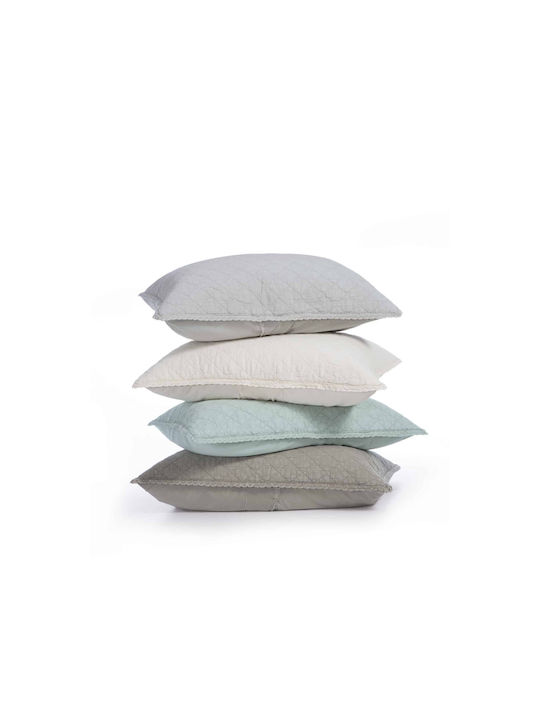 Nef-Nef Homeware Brunno Σετ Μαξιλαροθήκες Oxford Ασημί 52x72εκ.