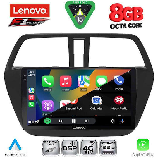 Lenovo Car Audio System for Suzuki SX4 S-Cross 2014-2021 (Bluetooth/USB/WiFi/GPS/Apple-Carplay/Android-Auto) with Touch Screen 9"