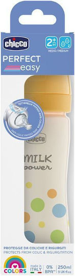 Chicco Plastic Baby Bottle Perfect Anti-Colic with Silicone Nipple for 2+ months Yellow 250ml
