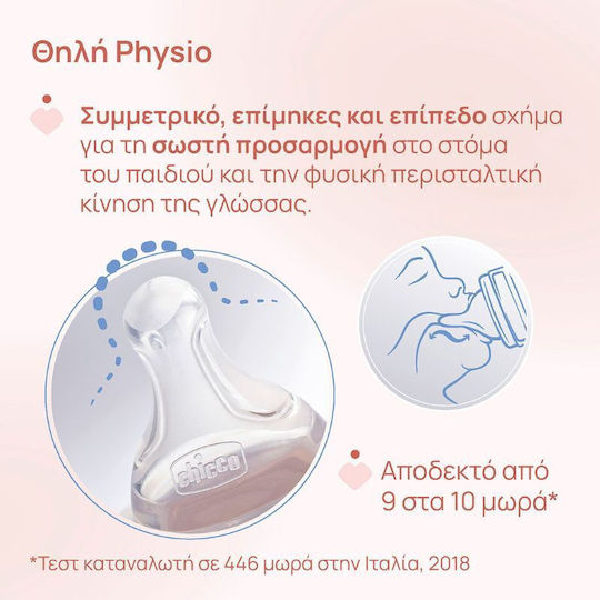 Chicco Plastic Baby Bottle Perfect Anti-Colic with Silicone Nipple for 2+ months Yellow 250ml