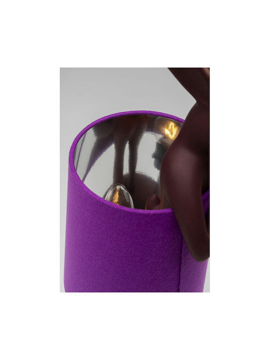 Kare Design Μεταλλικό Πορτατίφ με Μωβ Καπέλο και Κόκκινη Βάση