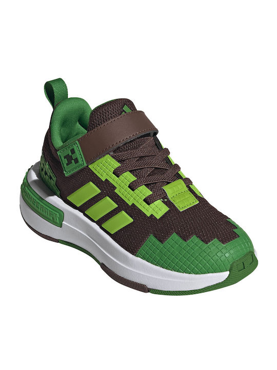 Kids Sports Shoes Running with Hoop & Loop Closure Green