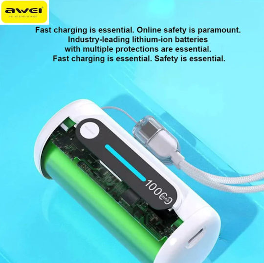Awei WP-117 Power Bank 10000mAh 22.5W Quick Charge Black