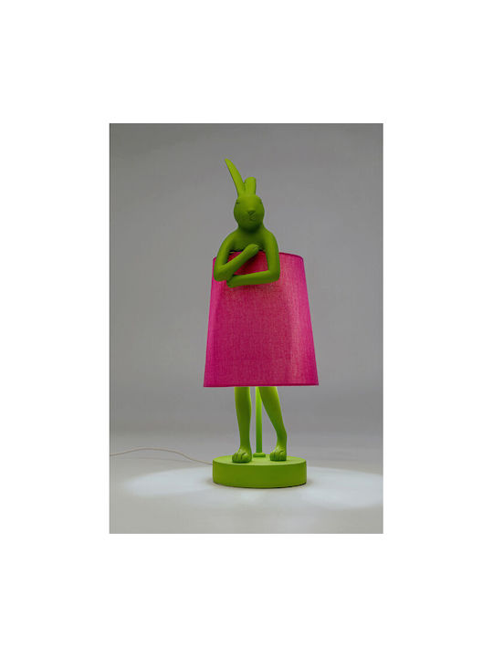 Kare Design Metal Lampă de masă cu Abajur Roz și Bază Verde