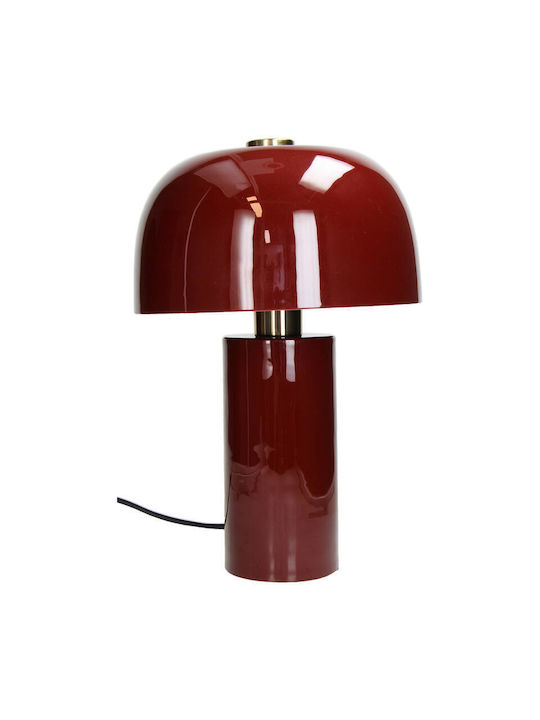Metall Tischlampe mit Rot Schirm und Basis