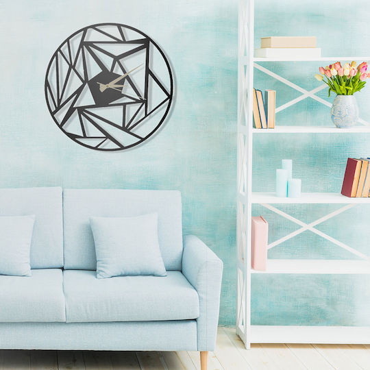 Wallity Wall Clock Metallic Black Ø50cm