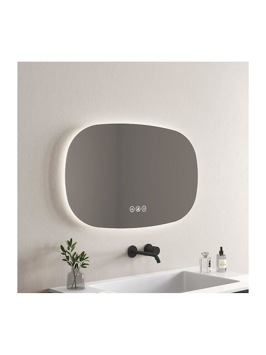 Inter Ceramic Στρογγυλός Καθρέπτης Μπάνιου Led 80x80cm Μαύρος