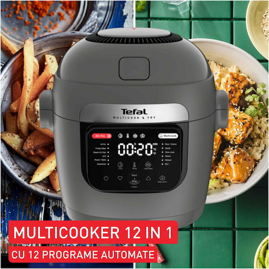 Tefal Πολυμάγειρας 1600W με Χωρητικότητα 6lt Γκρι