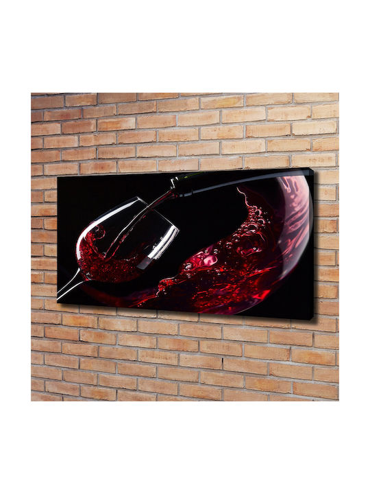 Tablou Decorativ Pânză Cadru Gata De Agățat Perete Roșu Vin 120x60 Cm