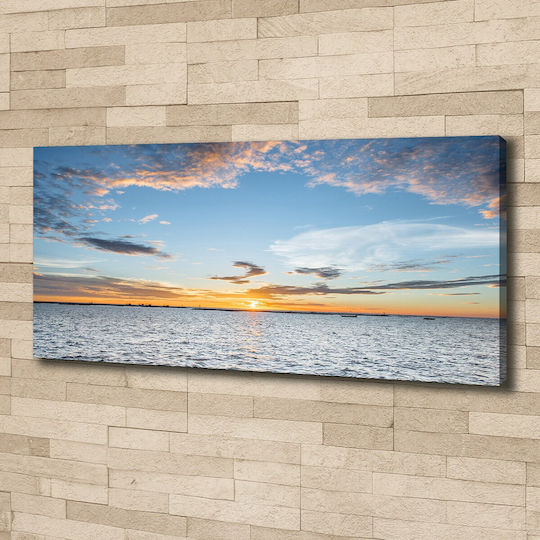 Canvas Painting Wall Decoration Twilight Over The Sea 125x50 Cm