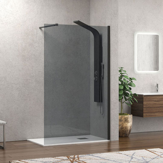 Karag Walkin 1 Σταθερό Πλαϊνό Ντουζιέρας 80x200cm Fume Black 5206836056821 Karag Walkin 1 Σταθερό Πλαϊνό Ντουζιέρας 80x200cm Fume Black 5206836056821